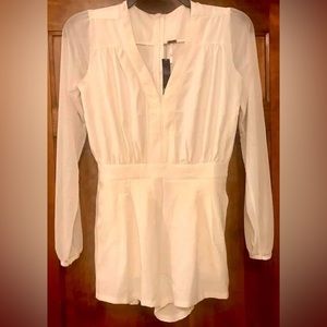 NWT Poof sheer long sleeve romper—size small